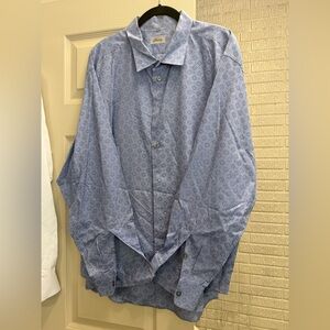Brioni Light Blue Geometric Men's Shirt